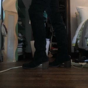 Lucky over the knee suede black boots